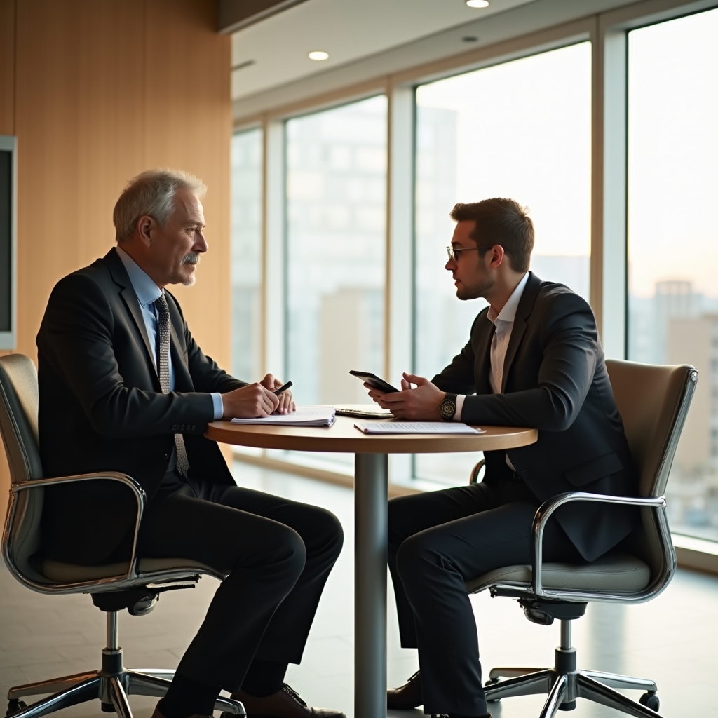 Сессия менторства в офисной переговорной комнате